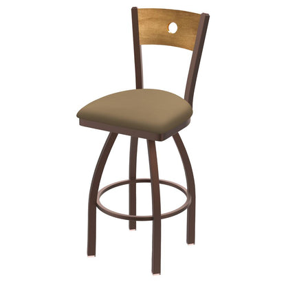 830 Voltaire 36" Swivel Counter Stool with Bronze Finish, Medium Back, and Canter Sand Seat