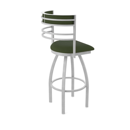 Swivel Bar Stool with Anodized Nickel Finish and Canter Pine Seat and Back