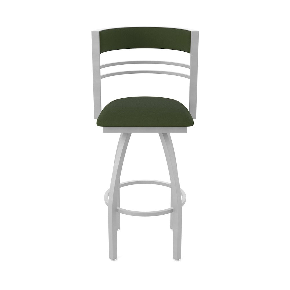 Swivel Bar Stool with Anodized Nickel Finish and Canter Pine Seat and Back