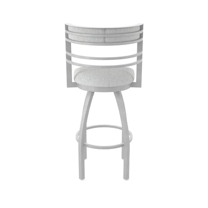 Swivel Bar Stool with Anodized Nickel Finish and Graph Alpine Seat and Back