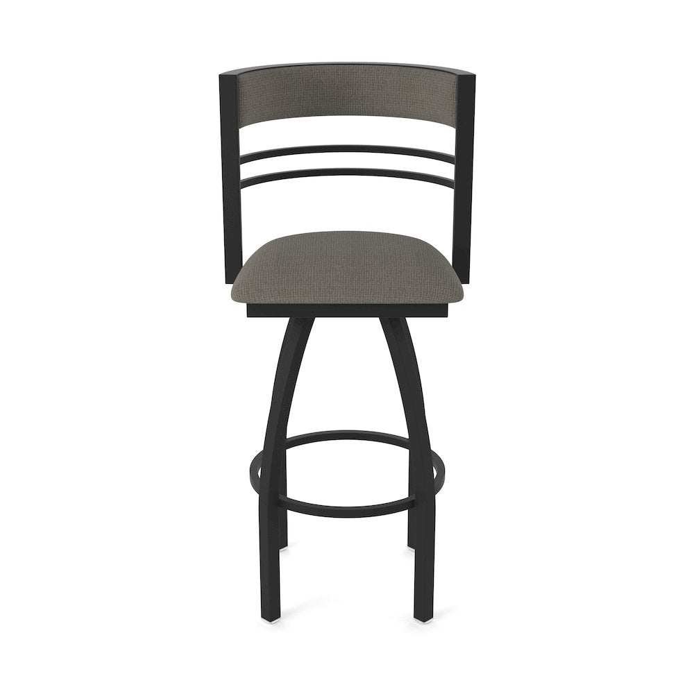 Swivel Bar Stool with Black Wrinkle Finish and Graph Chalice Seat and Back