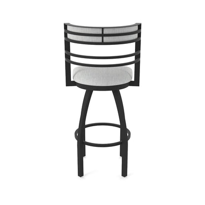 Swivel Bar Stool with Black Wrinkle Finish and Graph Alpine Seat and Back