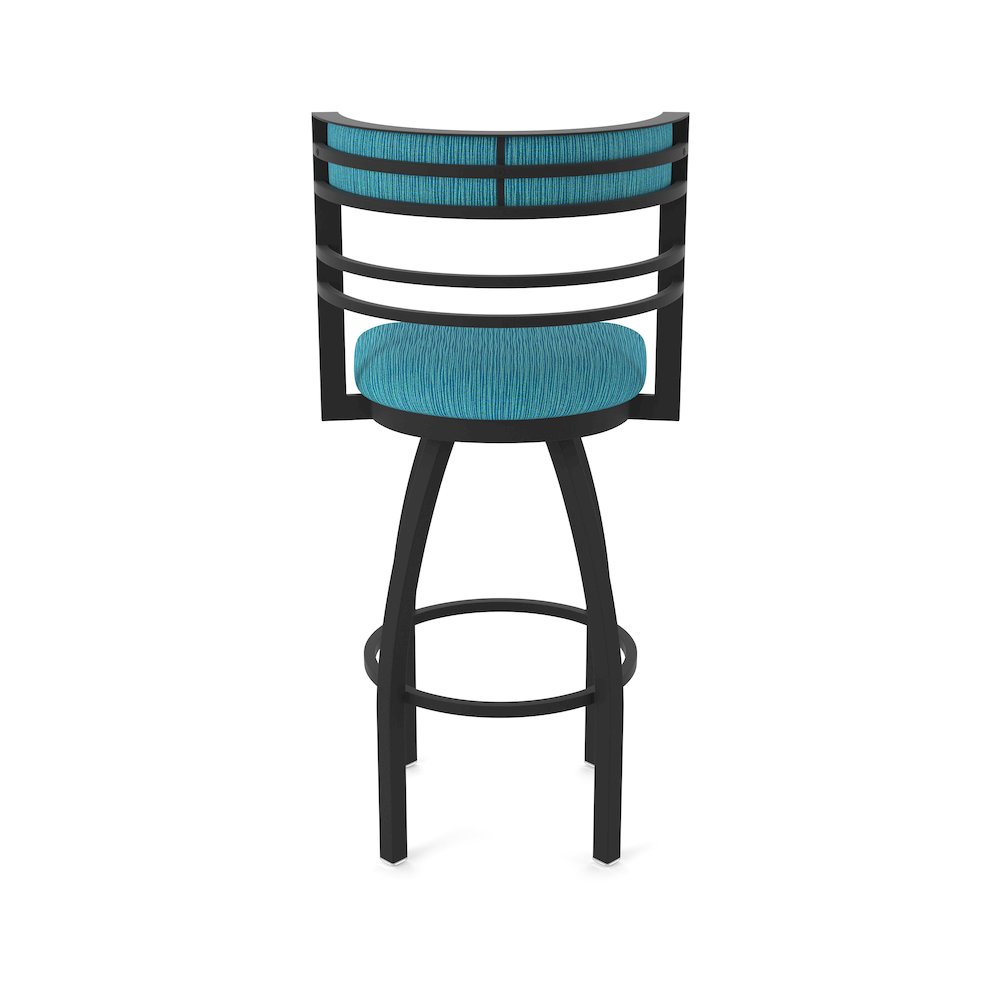 Swivel Bar Stool with Black Wrinkle Finish and Graph Tidal Seat and Back
