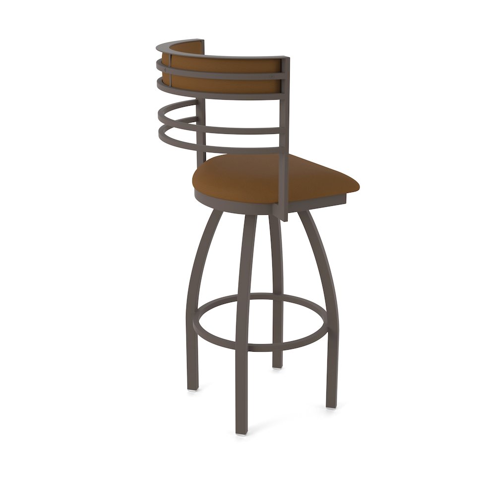 Swivel Bar Stool with Bronze Finish and Canter Thatch Seat and Back