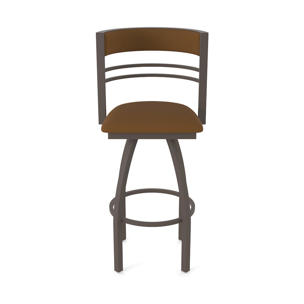 Swivel Bar Stool with Bronze Finish and Canter Thatch Seat and Back