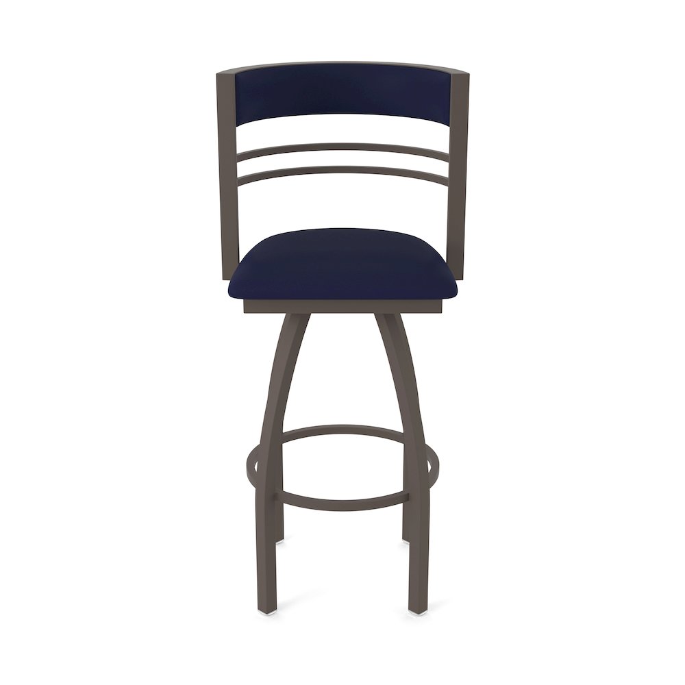 Swivel Bar Stool with Bronze Finish and Canter Twilight Seat and Back