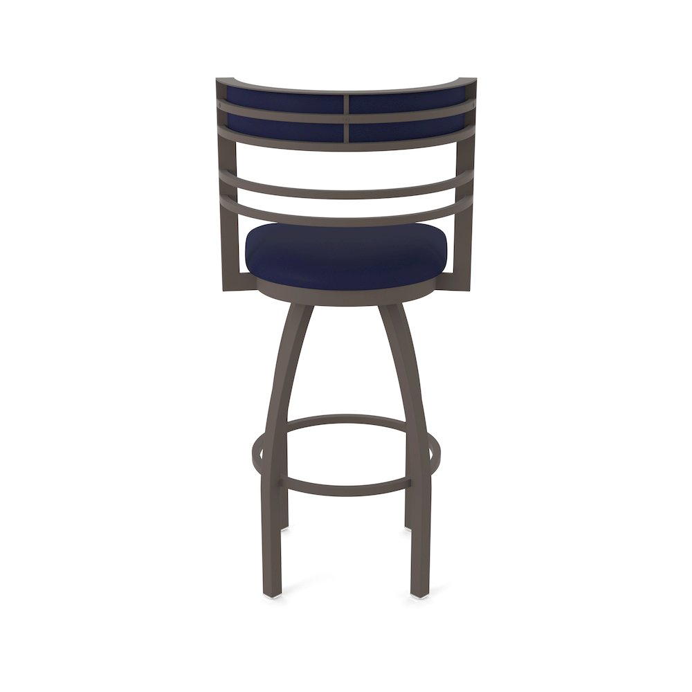 Swivel Bar Stool with Bronze Finish and Canter Twilight Seat and Back