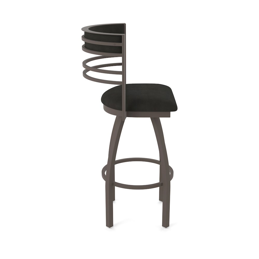 Swivel Bar Stool with Bronze Finish and Canter Espresso Seat and Back