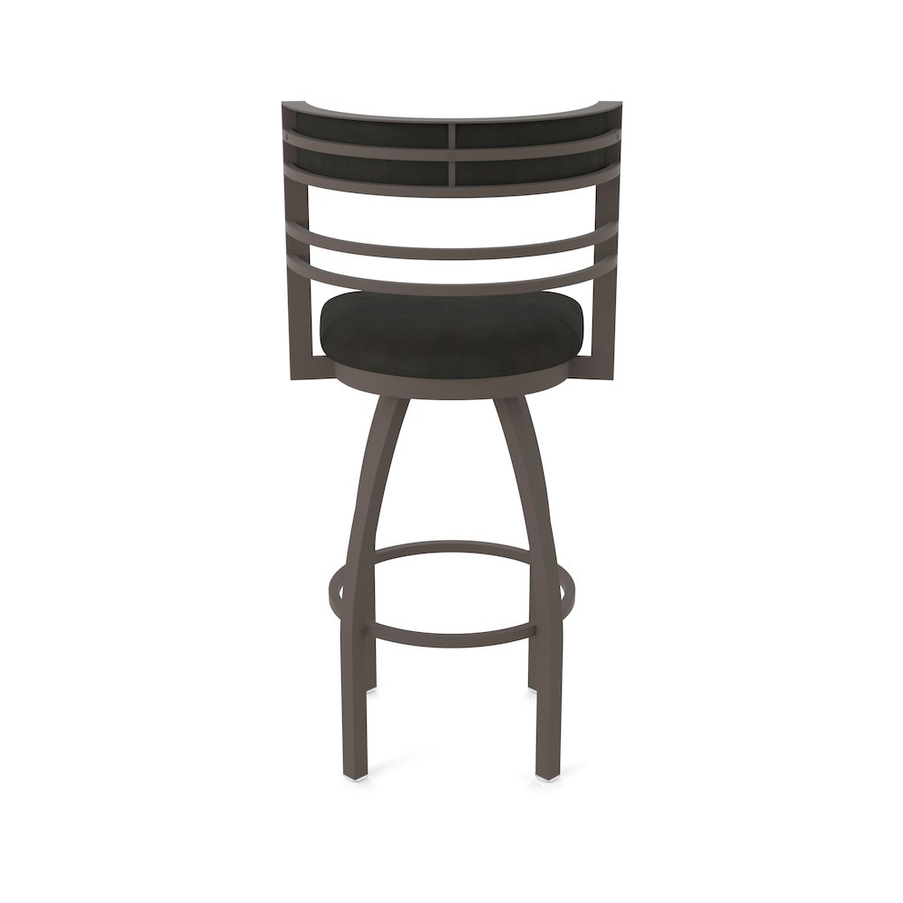 Swivel Bar Stool with Bronze Finish and Canter Espresso Seat and Back
