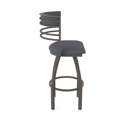 Swivel Bar Stool with Bronze Finish and Canter Storm Seat and Back