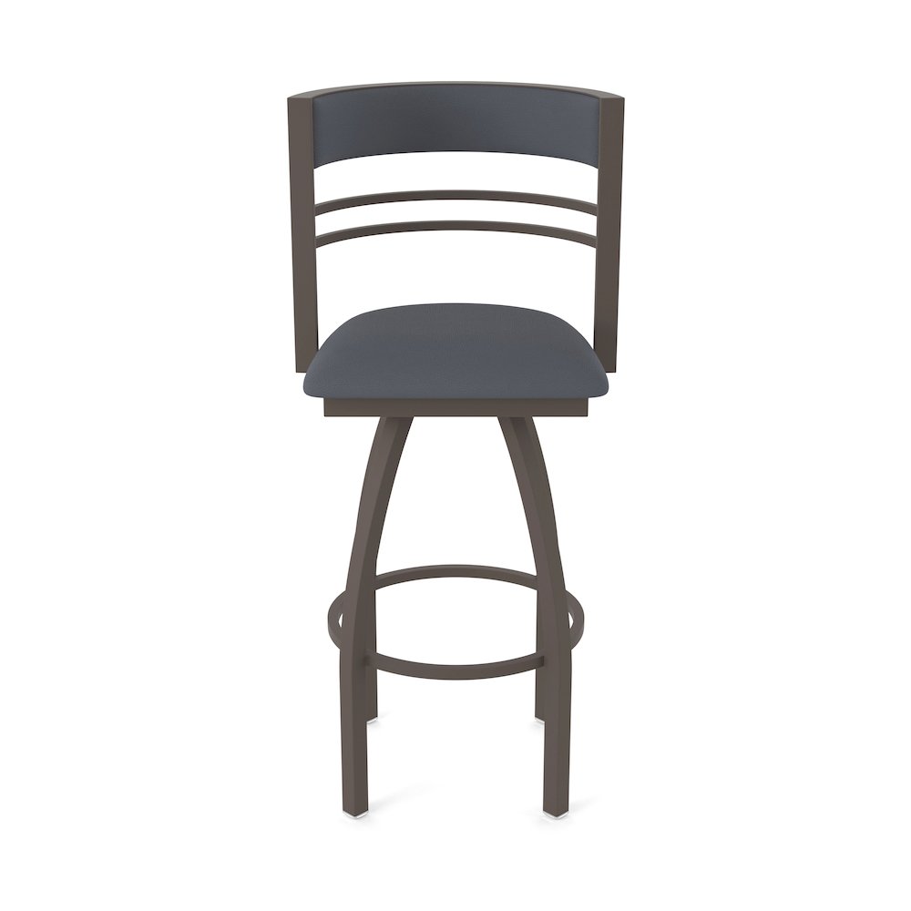 Swivel Bar Stool with Bronze Finish and Canter Storm Seat and Back