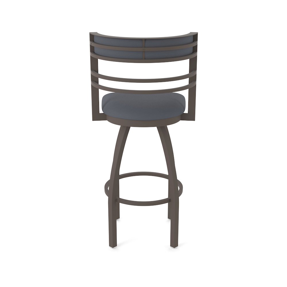 Swivel Bar Stool with Bronze Finish and Canter Storm Seat and Back