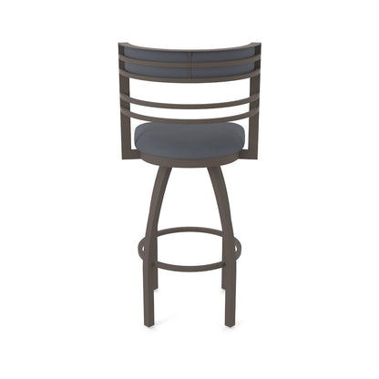 Swivel Bar Stool with Bronze Finish and Canter Storm Seat and Back