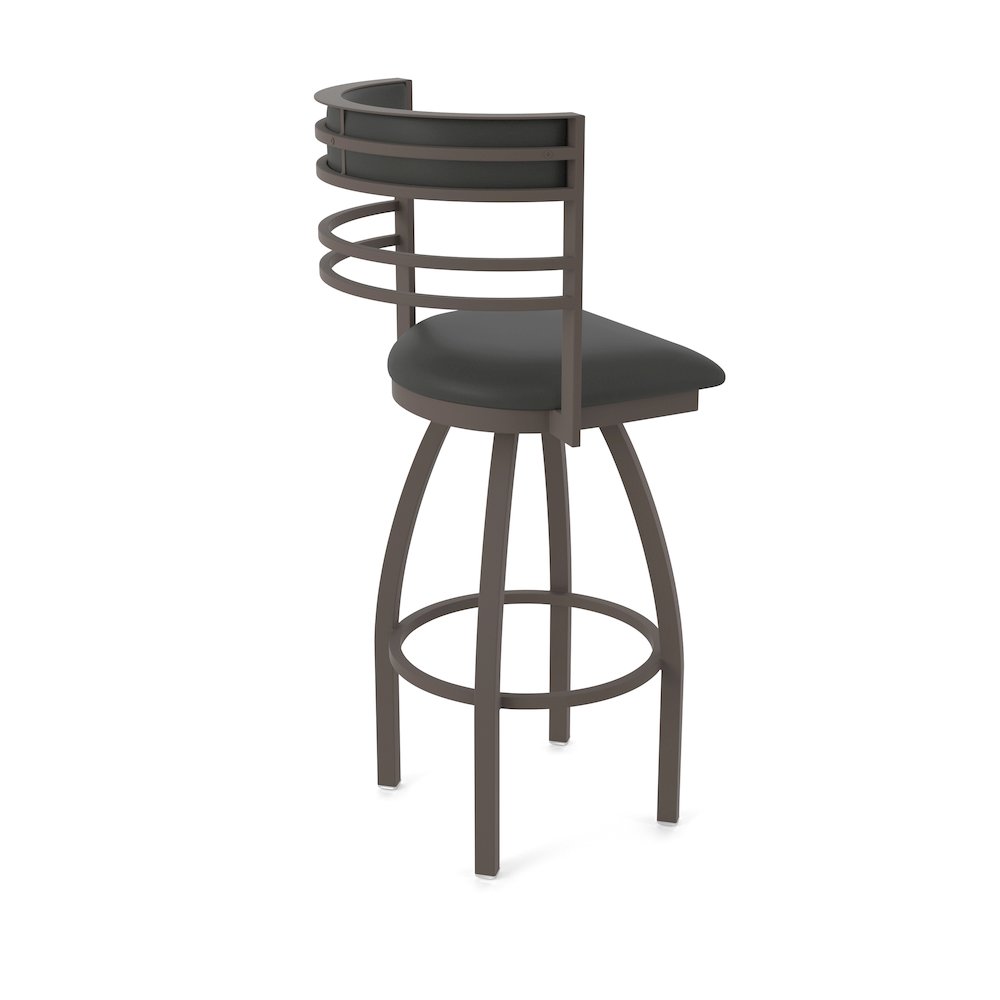 Swivel Bar Stool with Bronze Finish and Canter Iron Seat and Back