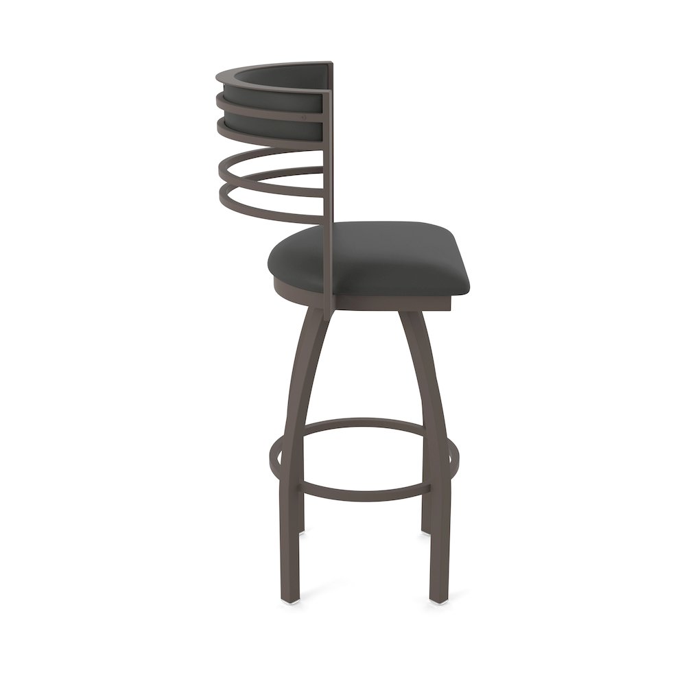 Swivel Bar Stool with Bronze Finish and Canter Iron Seat and Back