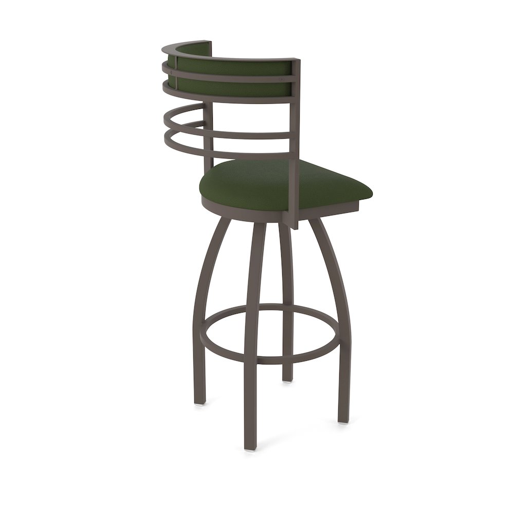 Swivel Bar Stool with Bronze Finish and Canter Pine Seat and Back
