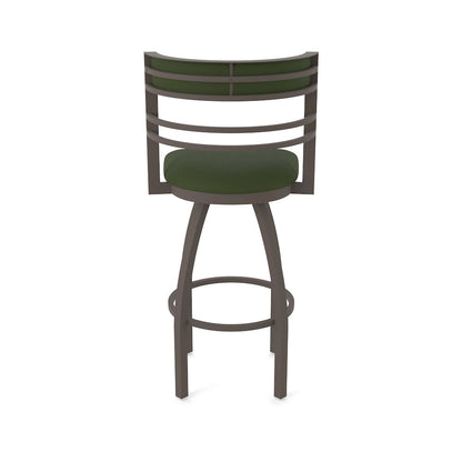 Swivel Bar Stool with Bronze Finish and Canter Pine Seat and Back