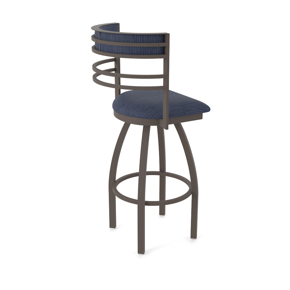 Swivel Bar Stool with Bronze Finish and Graph Anchor Seat and Back