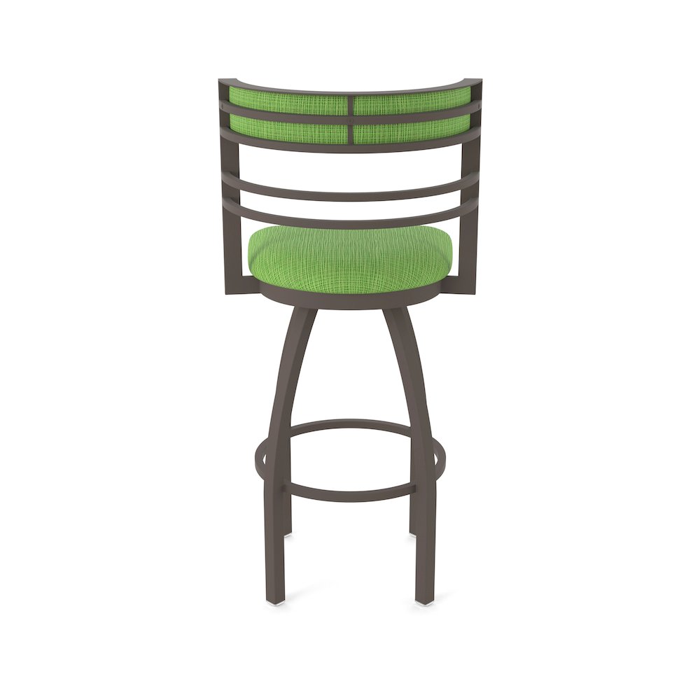 Swivel Bar Stool with Bronze Finish and Graph Parrot Seat and Back
