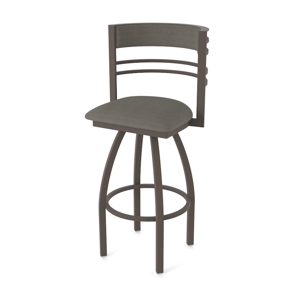 Swivel Bar Stool with Bronze Finish and Graph Chalice Seat and Back