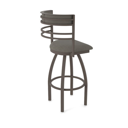 Swivel Bar Stool with Bronze Finish and Graph Chalice Seat and Back