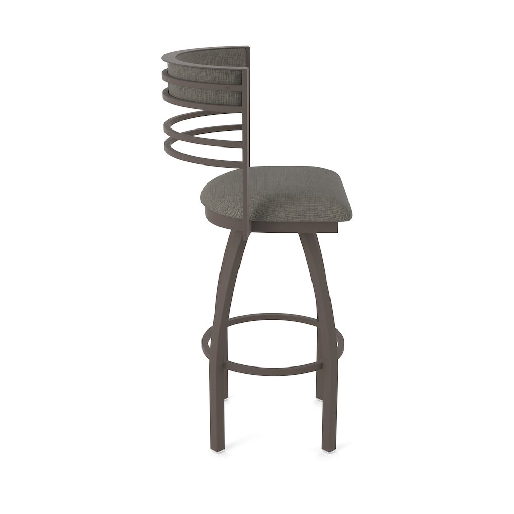 Swivel Bar Stool with Bronze Finish and Graph Chalice Seat and Back