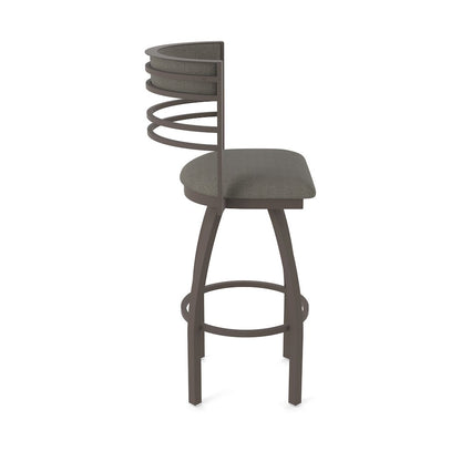 Swivel Bar Stool with Bronze Finish and Graph Chalice Seat and Back