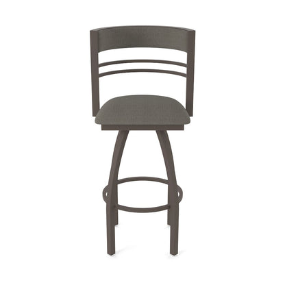 Swivel Bar Stool with Bronze Finish and Graph Chalice Seat and Back