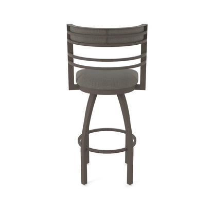Swivel Bar Stool with Bronze Finish and Graph Chalice Seat and Back