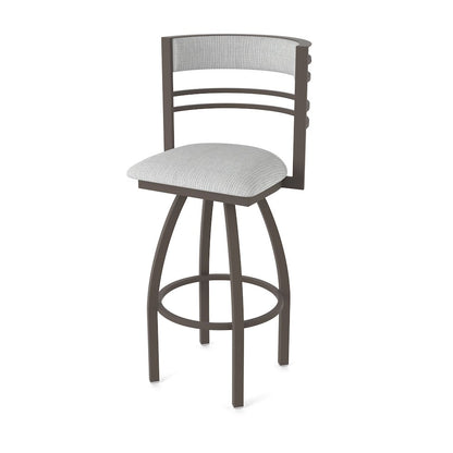 Swivel Bar Stool with Bronze Finish and Graph Alpine Seat and Back