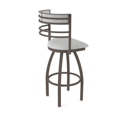 Swivel Bar Stool with Bronze Finish and Graph Alpine Seat and Back