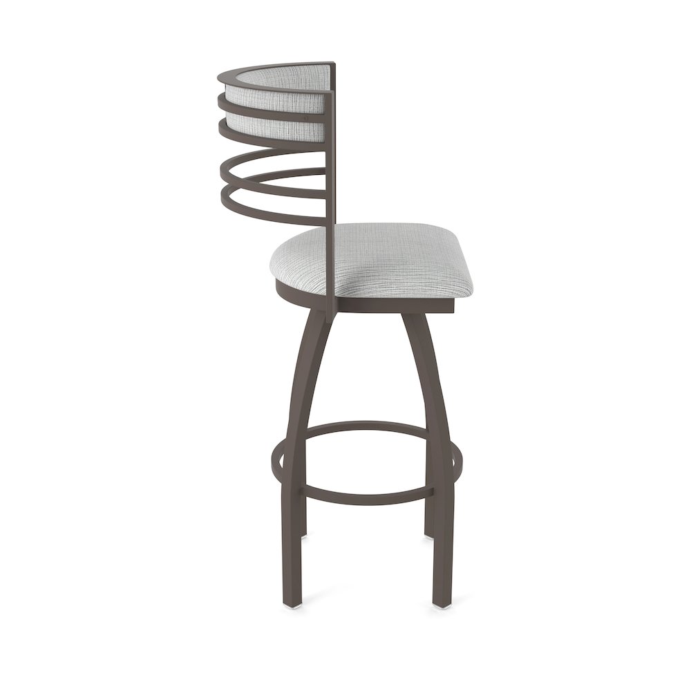 Swivel Bar Stool with Bronze Finish and Graph Alpine Seat and Back