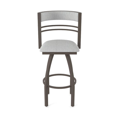 Swivel Bar Stool with Bronze Finish and Graph Alpine Seat and Back