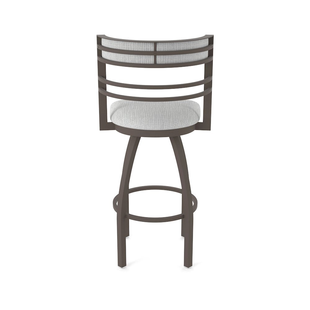 Swivel Bar Stool with Bronze Finish and Graph Alpine Seat and Back