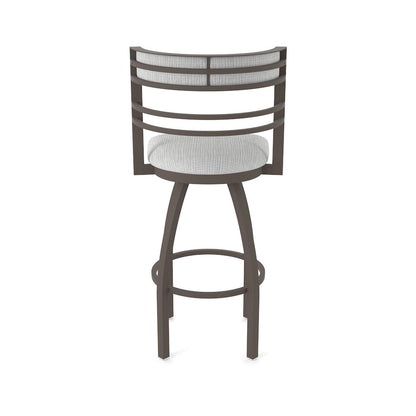 Swivel Bar Stool with Bronze Finish and Graph Alpine Seat and Back