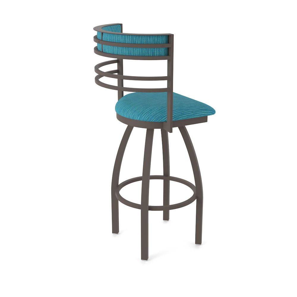 Swivel Bar Stool with Bronze Finish and Graph Tidal Seat and Back