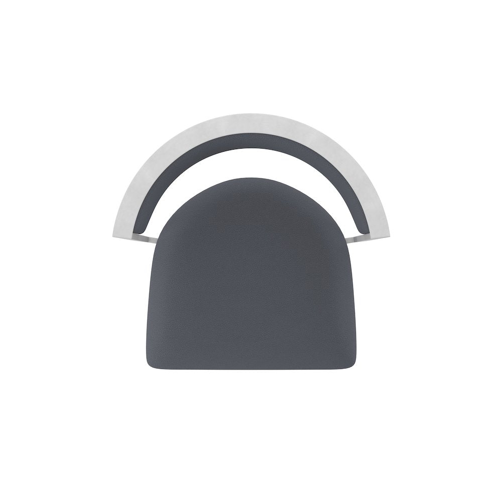 Swivel Bar Stool with Anodized Nickel Finish and Canter Storm Seat and Back