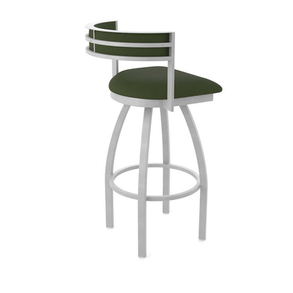 Swivel Bar Stool with Anodized Nickel Finish and Canter Pine Seat and Back