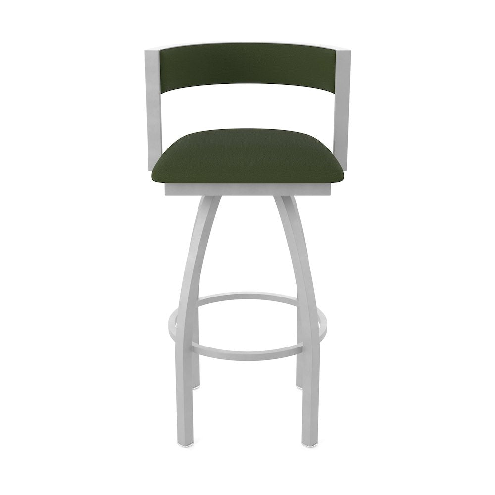 Swivel Bar Stool with Anodized Nickel Finish and Canter Pine Seat and Back