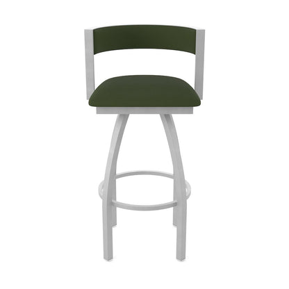 Swivel Bar Stool with Anodized Nickel Finish and Canter Pine Seat and Back