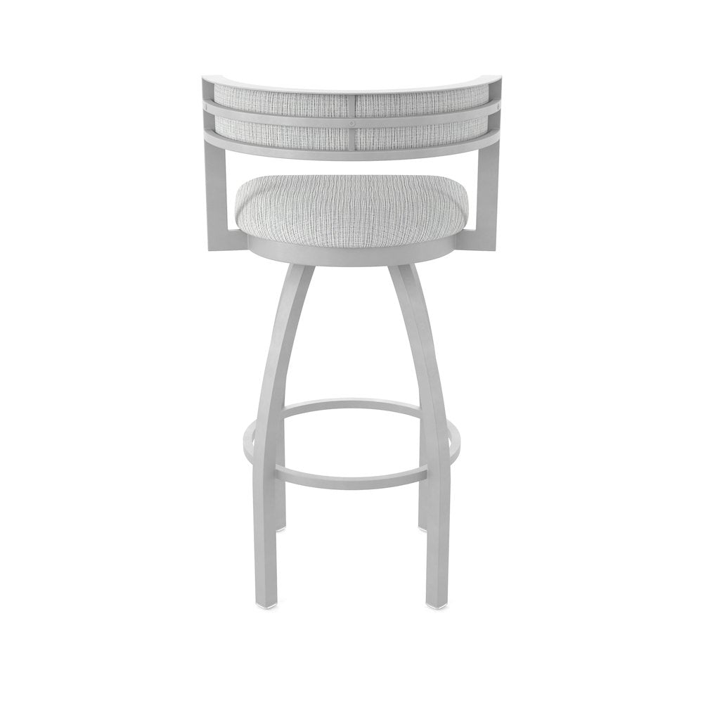 Swivel Bar Stool with Anodized Nickel Finish and Graph Alpine Seat and Back