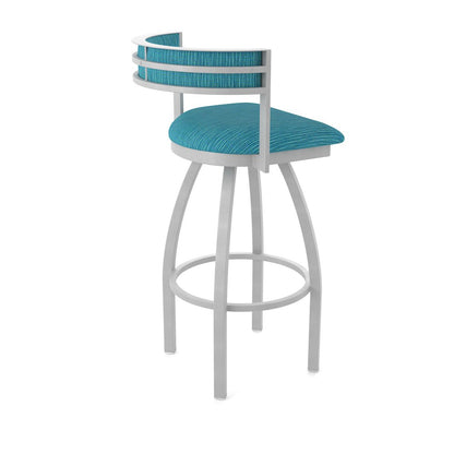Swivel Bar Stool with Anodized Nickel Finish and Graph Tidal Seat and Back