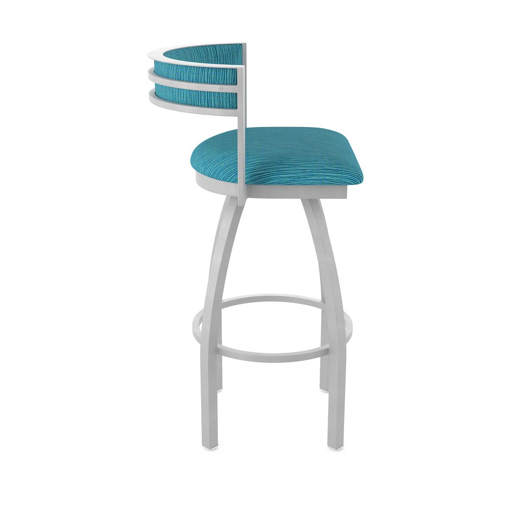 Swivel Bar Stool with Anodized Nickel Finish and Graph Tidal Seat and Back