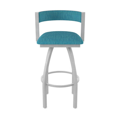 Swivel Bar Stool with Anodized Nickel Finish and Graph Tidal Seat and Back
