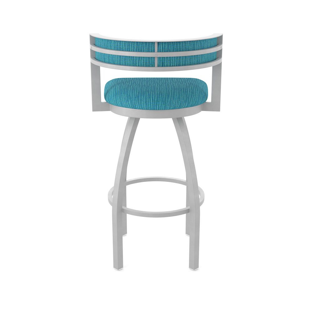 Swivel Bar Stool with Anodized Nickel Finish and Graph Tidal Seat and Back