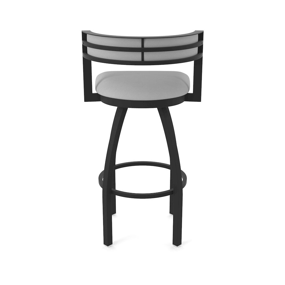 Swivel Bar Stool with Black Wrinkle Finish and Canter Folkstone Grey Seat