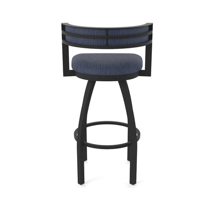 Swivel Bar Stool with Black Wrinkle Finish and Graph Anchor Seat and Back