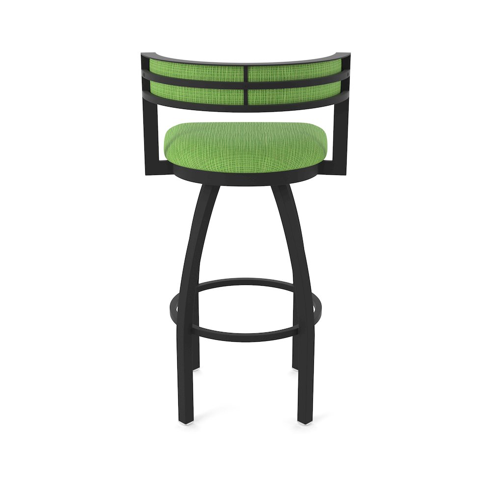 Swivel Bar Stool with Black Wrinkle Finish and Graph Parrot Seat and Back