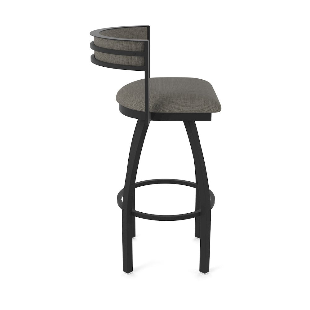 Swivel Bar Stool with Black Wrinkle Finish and Graph Chalice Seat and Back