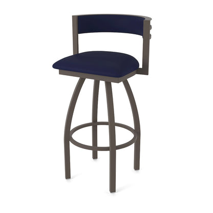 Swivel Bar Stool with Bronze Finish and Canter Twilight Seat and Back